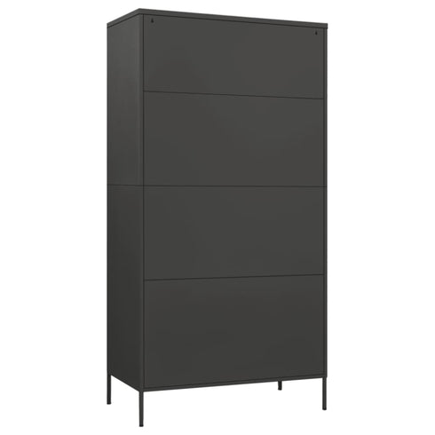 Flores - Wardrobe Anthracite 900 x 500 x 1800 mm Steel
